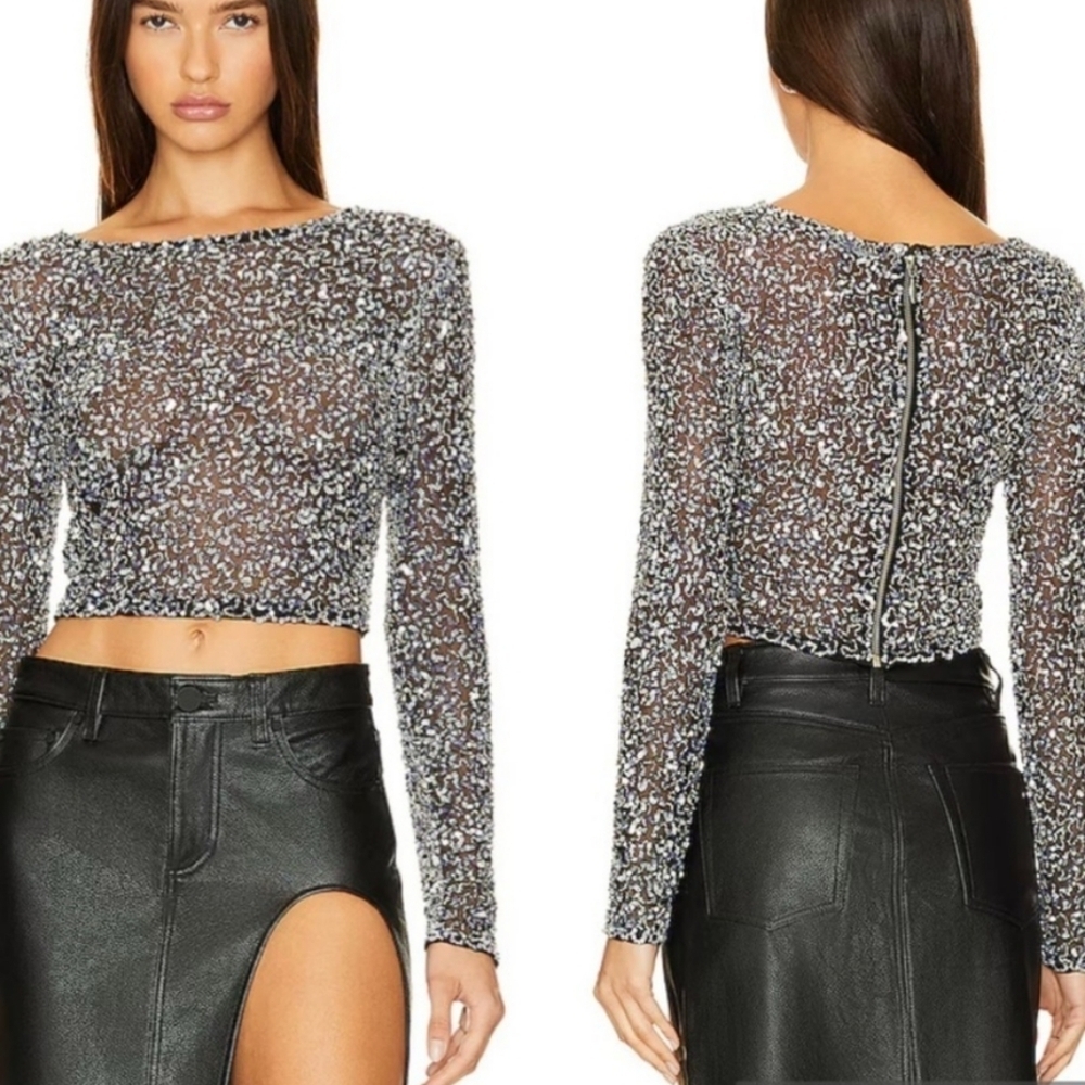 Retrofete Elegant Black and White Sheer Top